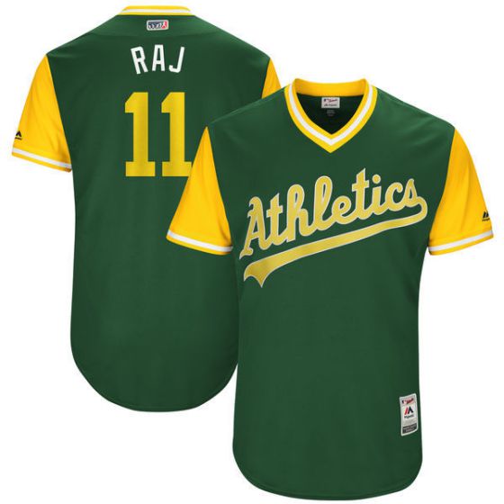 Men Oakland Athletics #11 Raj Green New Rush Limited MLB Jerseys